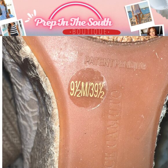 Vince Camuto 'Totsi' Peep Toe Nude Espadrille Wedge Sandals | Size 9.5 - Picture 12 of 12